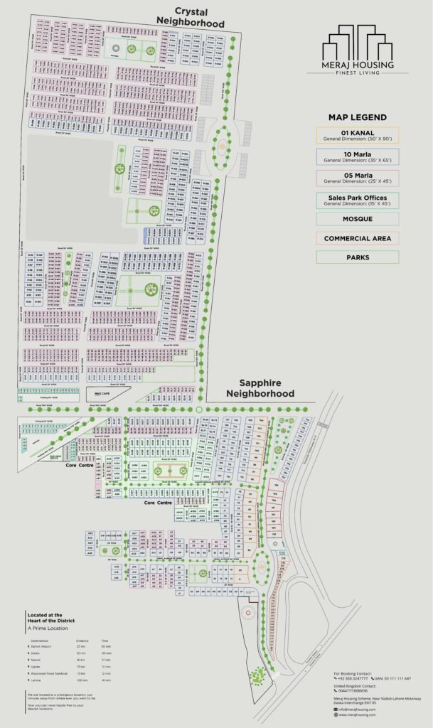 Meraj Housing Sialkot Map